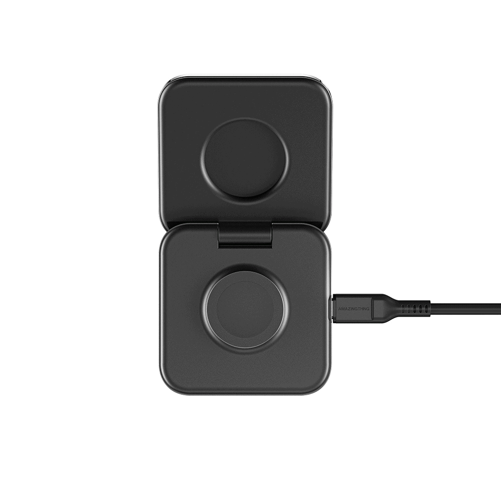 Ładowarka 2w1 do iPhone / Apple Watch / Airpods z Magsafe, PD15W, czarna