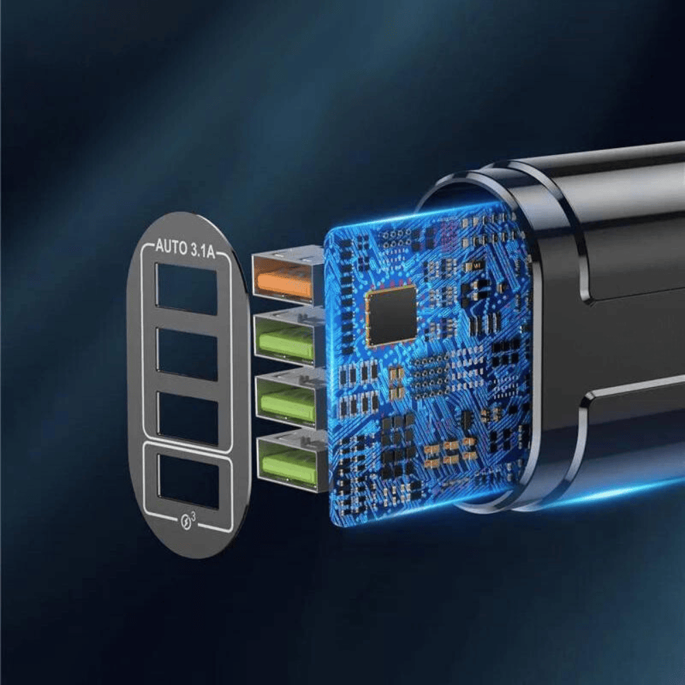 Ładowarka sieciowa 48W 4x USB, QC, czarna