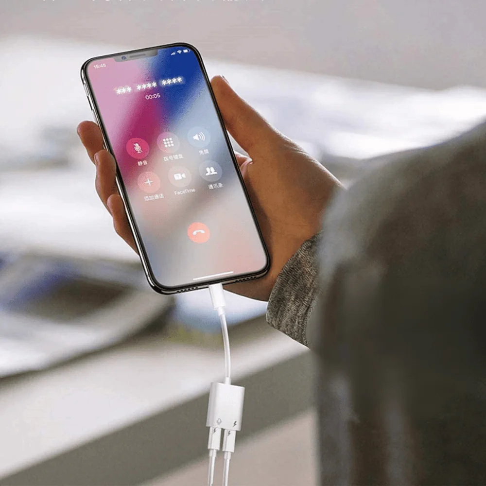 Adapter HF/audio + ładowanie Typ C do Typ C, biały