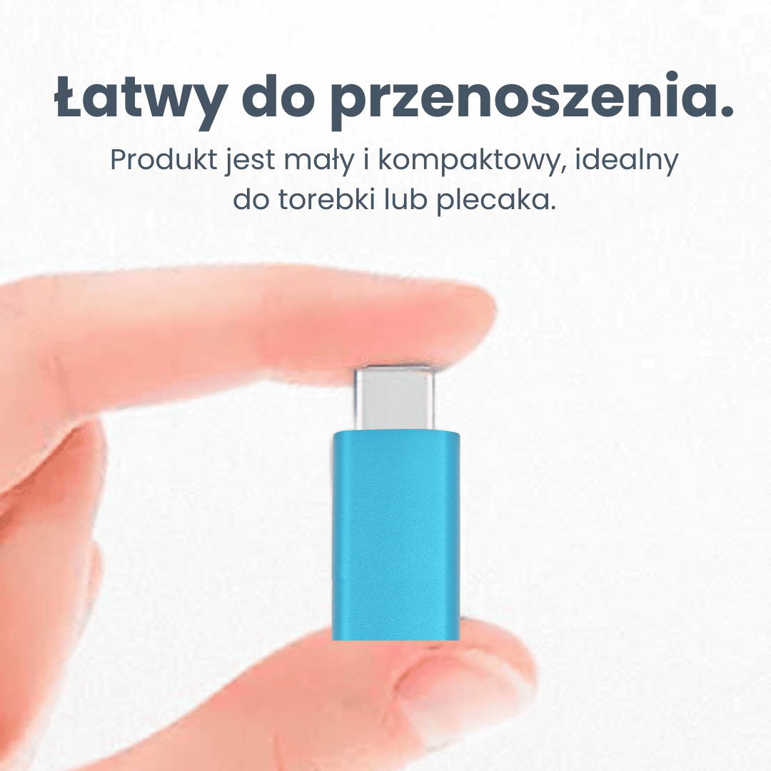 Adapter Lightning – USB Typ C, niebieski