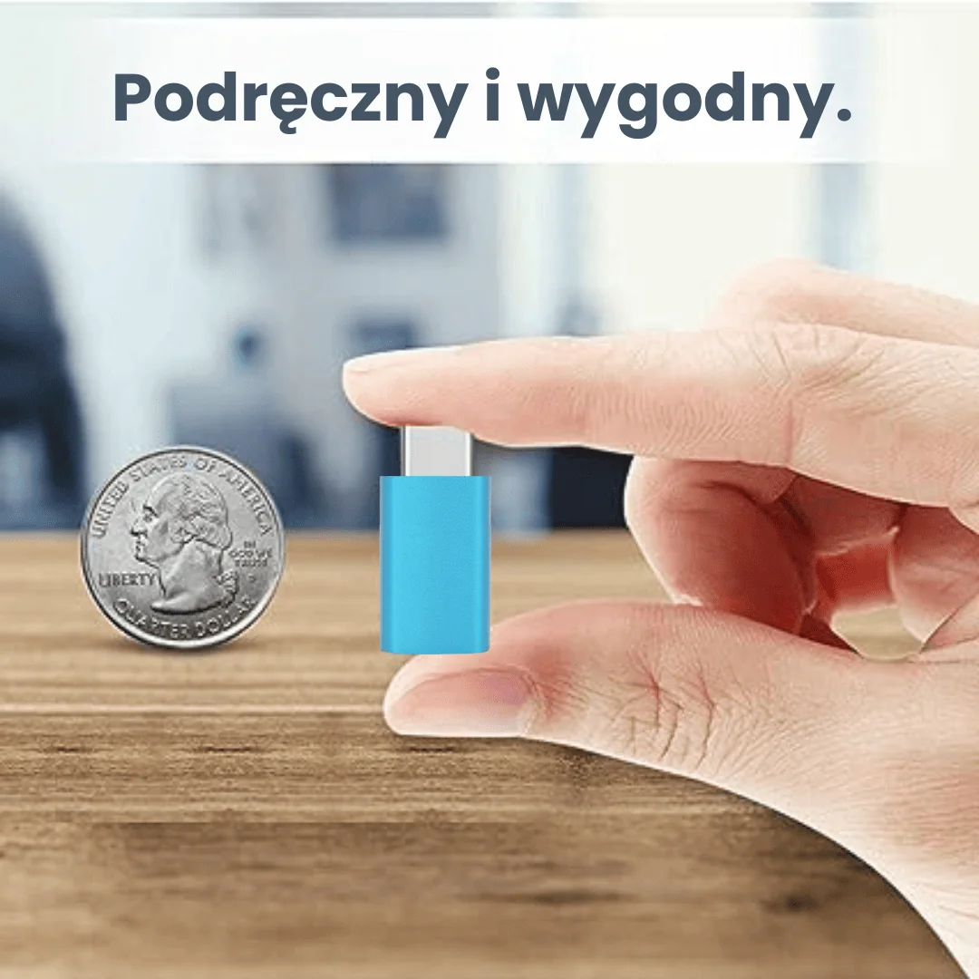 Adapter Lightning – USB Typ C, niebieski