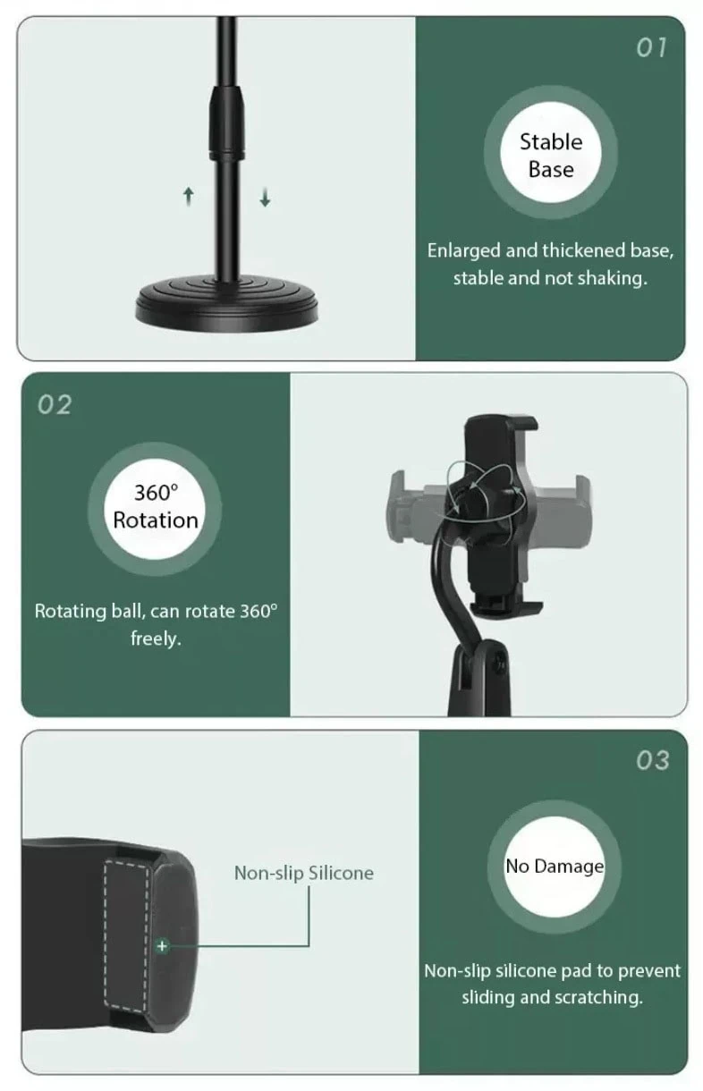 Uchwyt do telefonu 360° na biurko, czarny