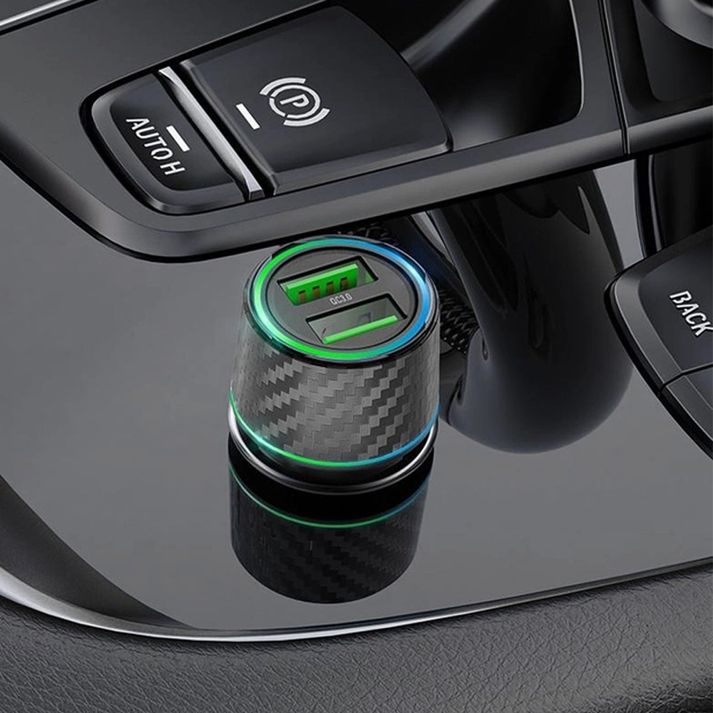 Ładowarka samochodowa 2w1 QC 2x USB szybkie ładowanie 36W, czarna