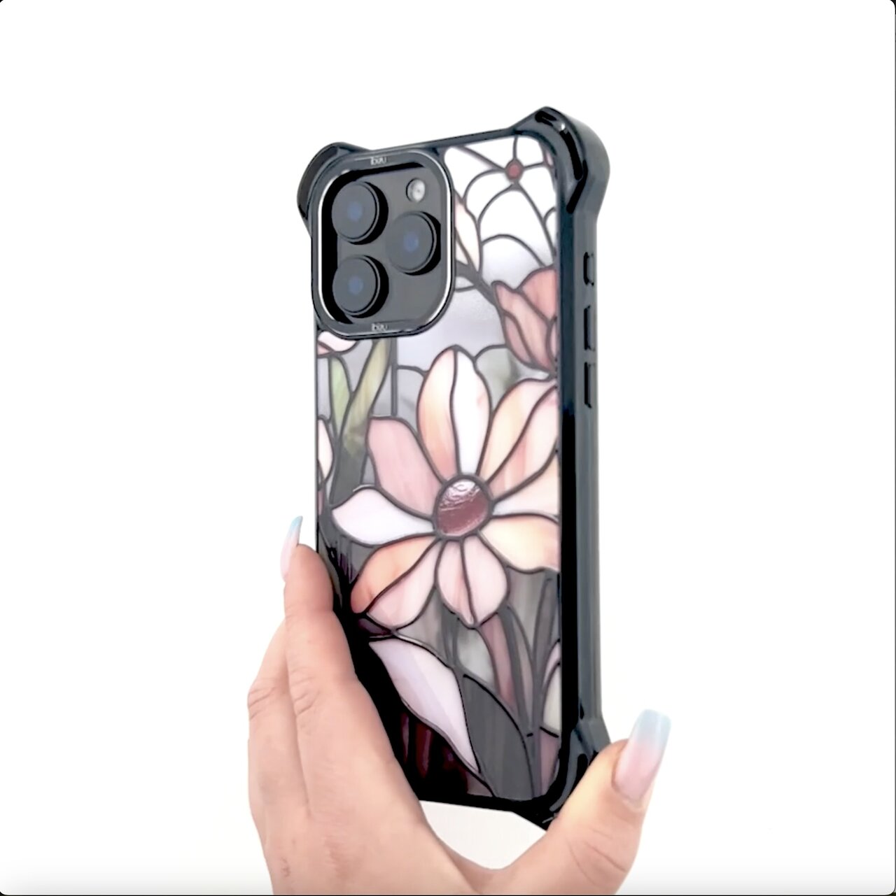 Etui do iPhone 16 Pro, Ibizu DropGuard Ultra z MagSafe, Barwy Szkła, Różowa magnolia