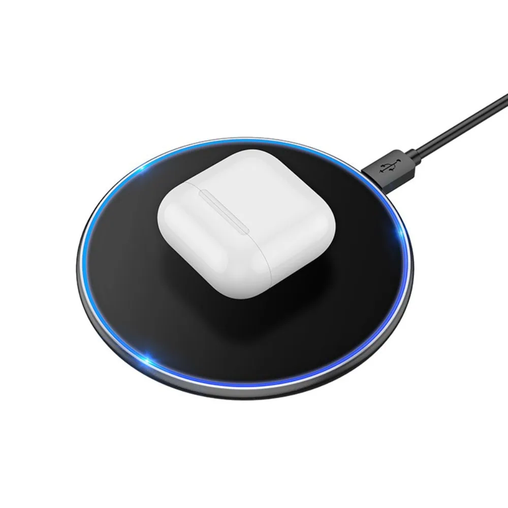 Bezprzewodowa ładowarka indukcyjna szybkie ładowanie 15W, czarna okrągła