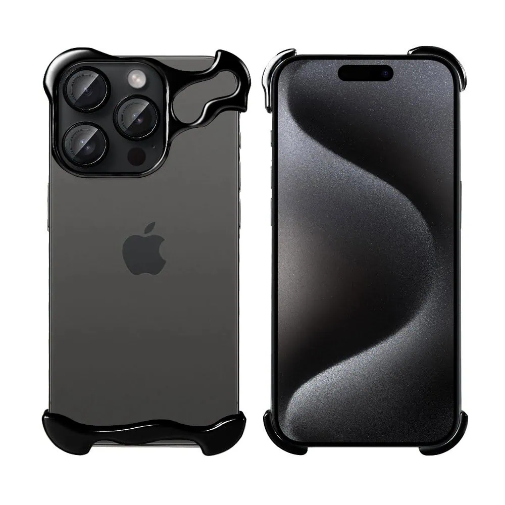 Bumper do iPhone 15 Pro Max, Bumper Set, metalowa osłona rogów oraz aparatu, czarne