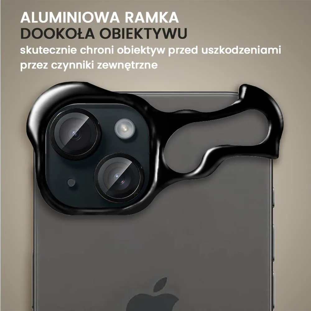 Bumper do iPhone 15 Plus, Bumper Set, metalowa osłona rogów oraz aparatu, czarne