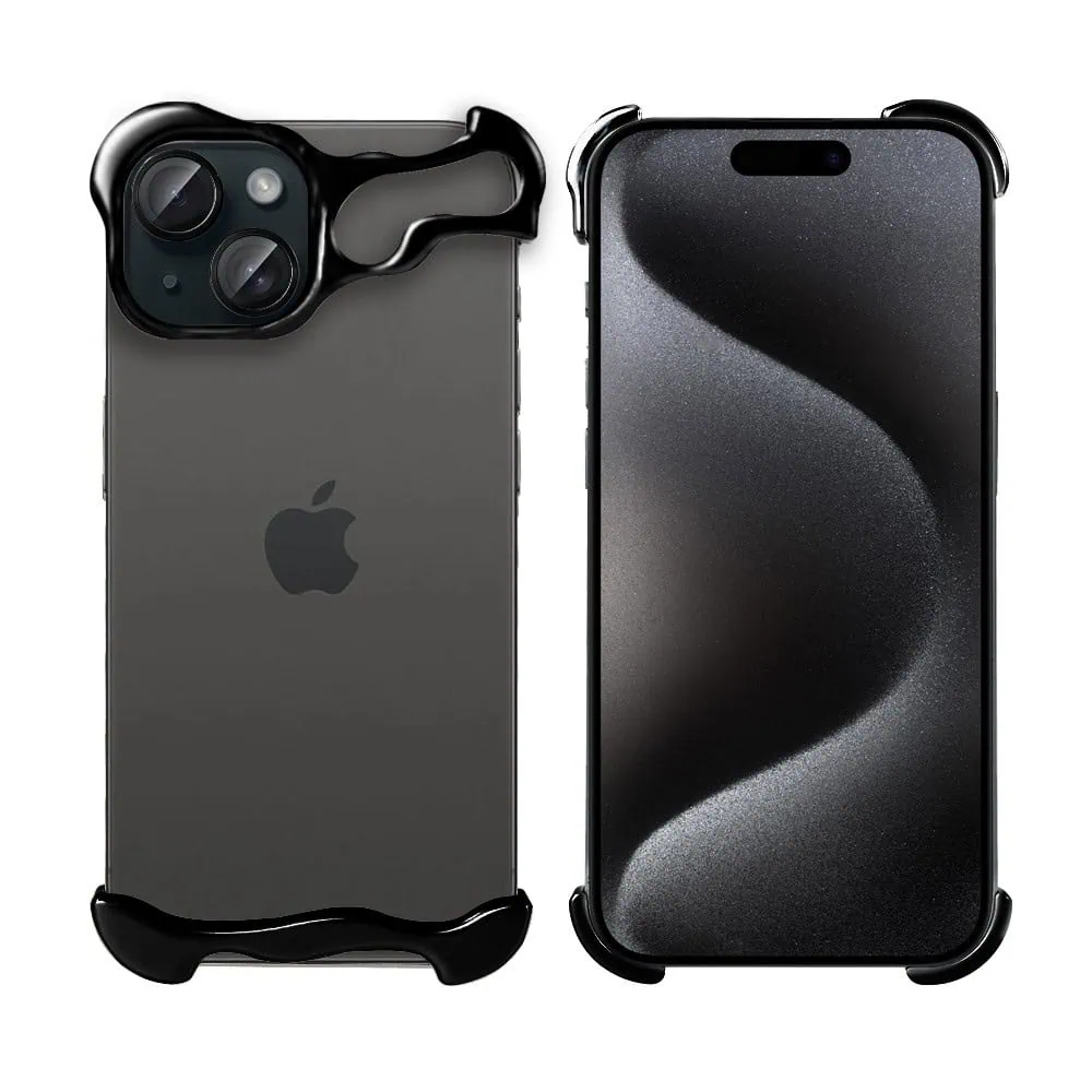 Bumper do iPhone 15 Plus, Bumper Set, metalowa osłona rogów oraz aparatu, czarne