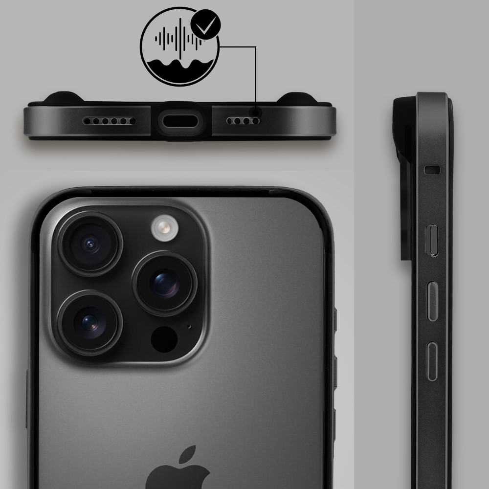 Bumper do iPhone 14 Pro, Metal Slim, metalowa ramka ochronna, czarny