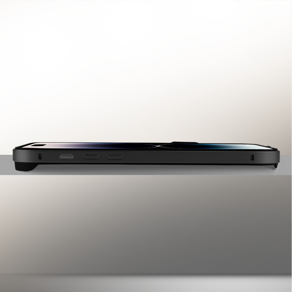 Bumper do iPhone 14 Pro, Metal Slim, metalowa ramka ochronna, czarny