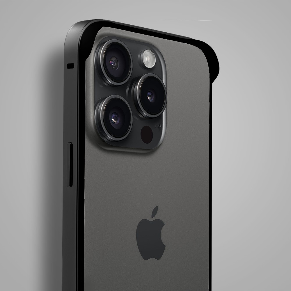 Bumper do iPhone 14 Pro, Metal Slim, metalowa ramka ochronna, czarny