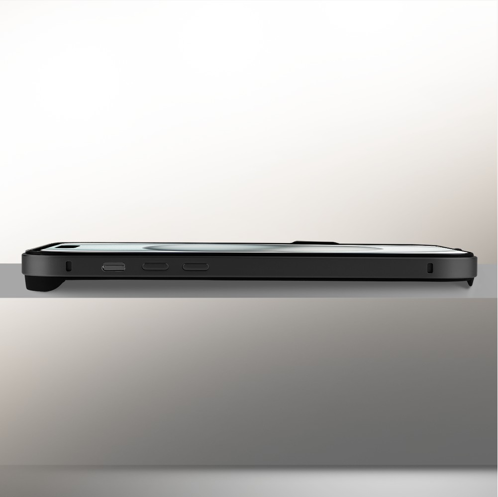 Bumper do iPhone 15, Metal Slim, metalowa ramka ochronna, czarny