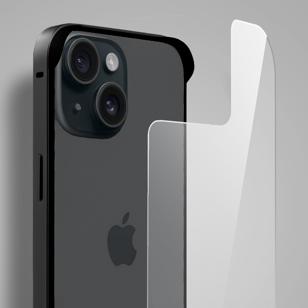 Bumper do iPhone 15, Metal Slim, metalowa ramka ochronna, czarny