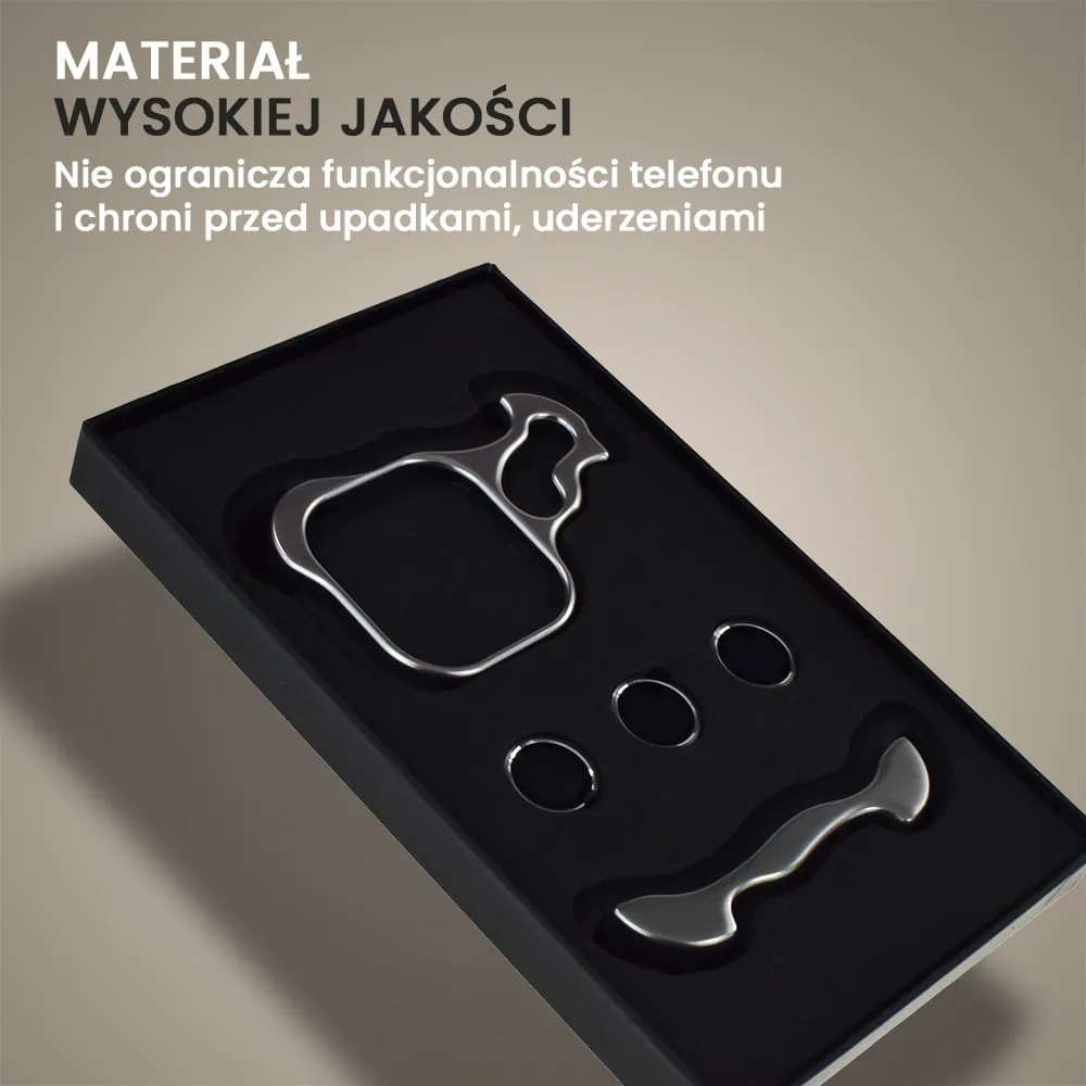 Bumper do iPhone 15 Pro, Bumper Set, metalowa osłona rogów oraz aparatu, tytanowe