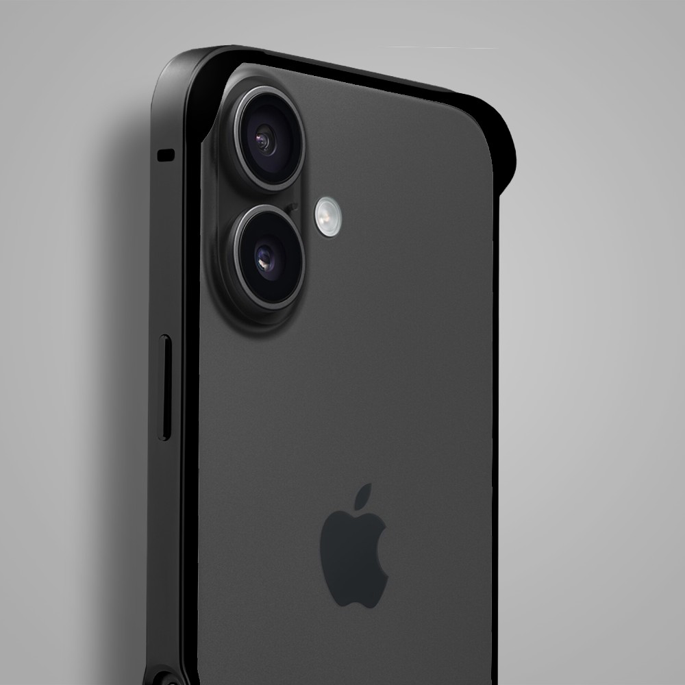 Bumper do iPhone 16 Plus, Metal Slim, metalowa ramka ochronna, czarny