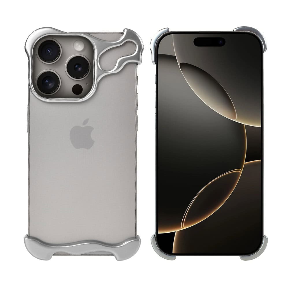 Bumper do iPhone 16 Pro, Bumper Set, metalowa osłona rogów oraz aparatu, tytanowe