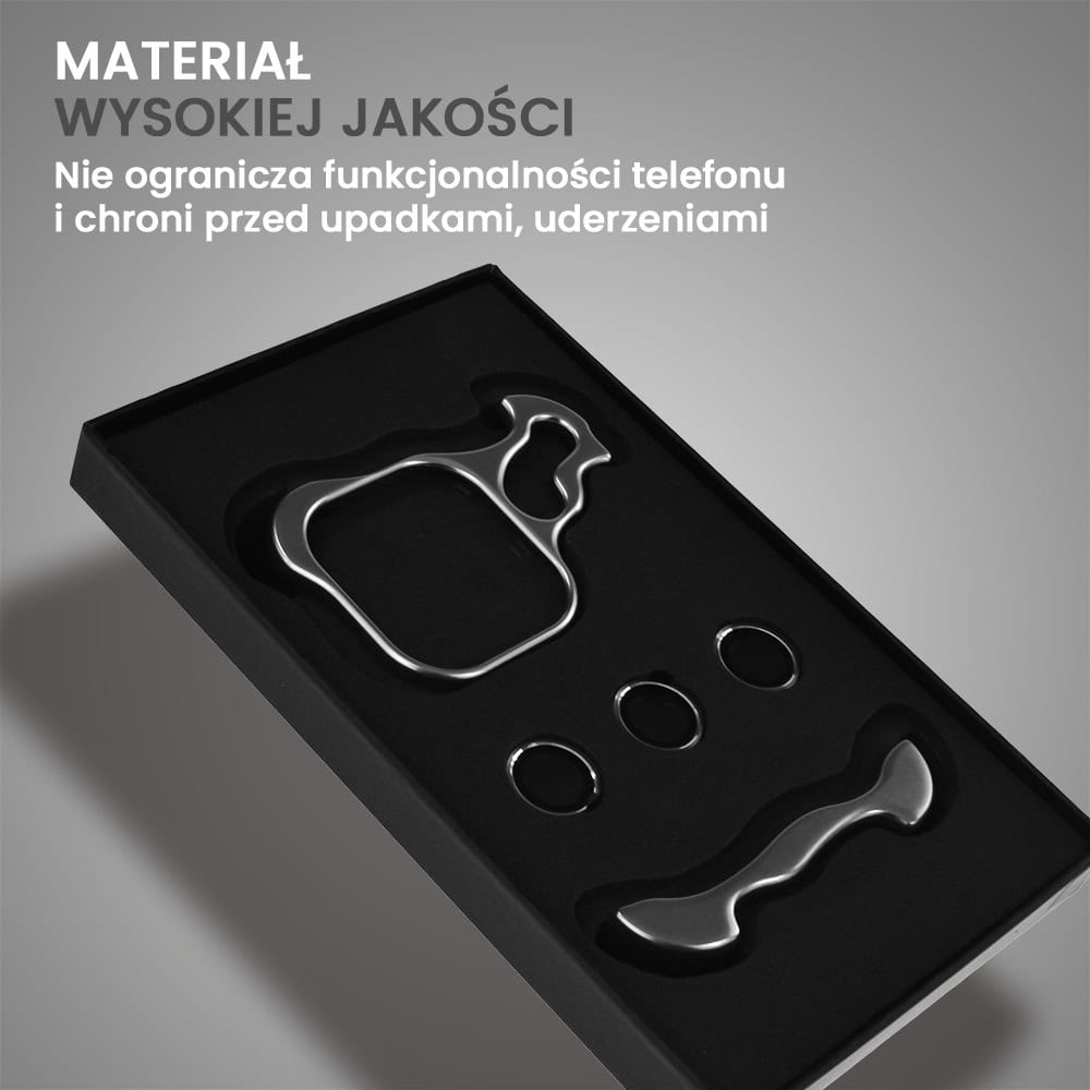 Bumper do iPhone 16 Pro, Bumper Set, metalowa osłona rogów oraz aparatu, tytanowe