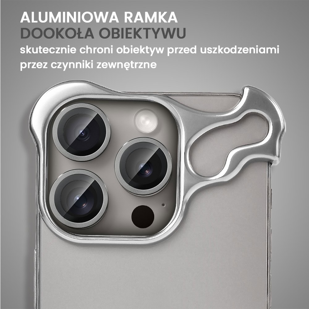 Bumper do iPhone 16 Pro, Bumper Set, metalowa osłona rogów oraz aparatu, tytanowe