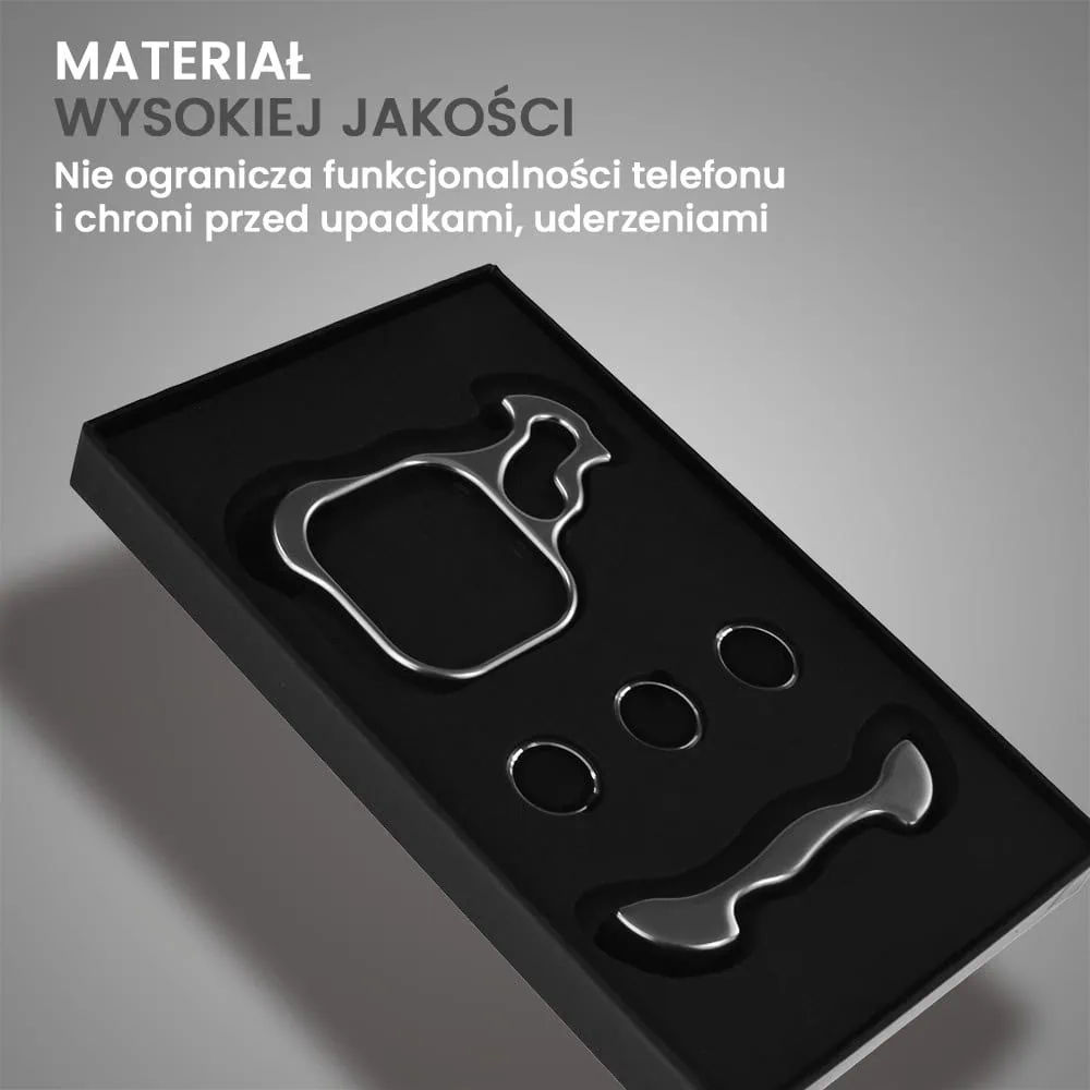 Bumper do iPhone 16 Pro Max, Bumper Set, metalowa osłona rogów oraz aparatu, tytanowe