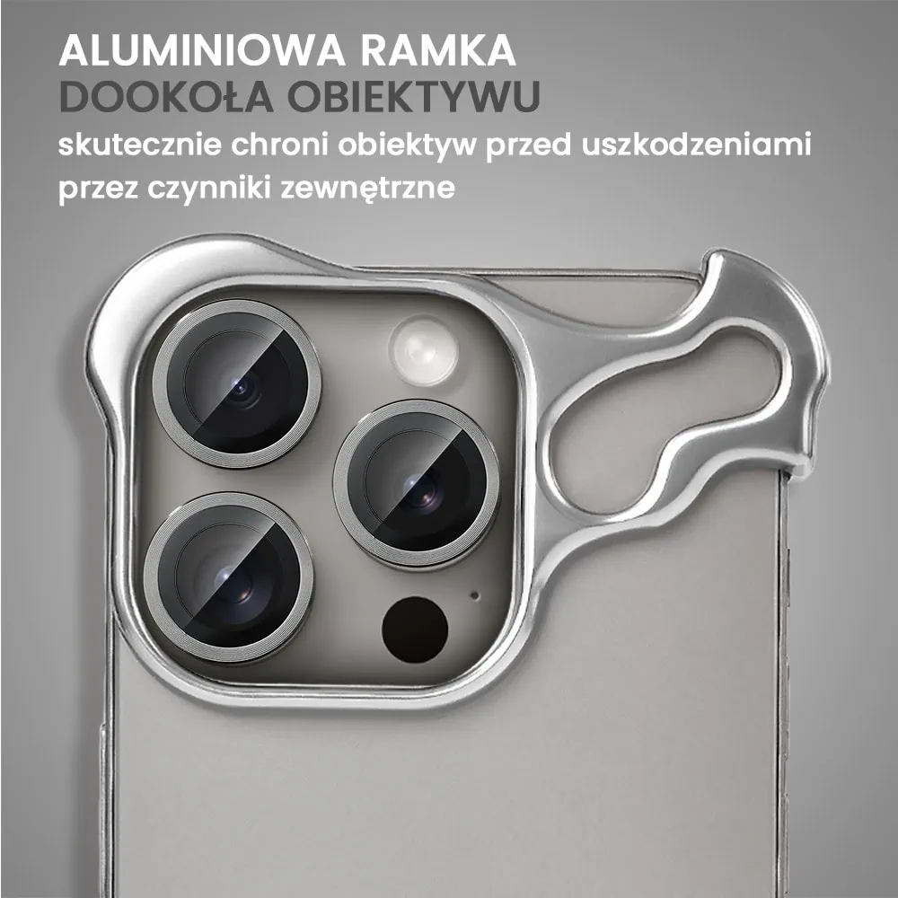 Bumper do iPhone 16 Pro Max, Bumper Set, metalowa osłona rogów oraz aparatu, tytanowe