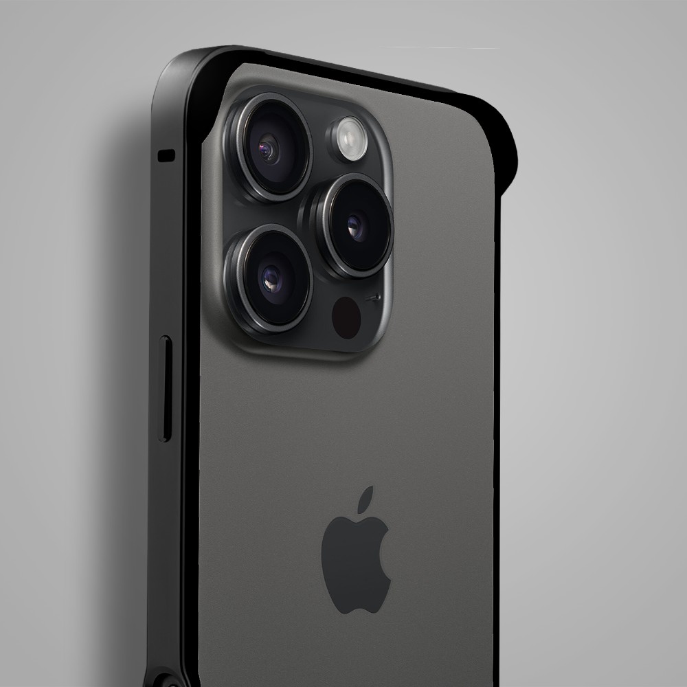 Bumper do iPhone 16 Pro, Metal Slim, metalowa ramka ochronna, czarny