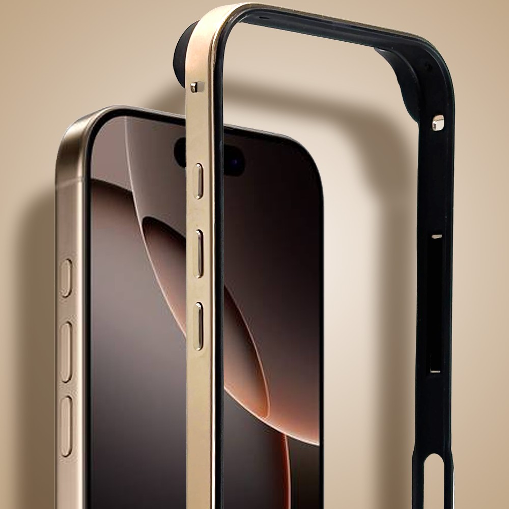 Bumper do iPhone 16 Pro Max, Metal Slim, metalowa ramka ochronna, tytan pustynny