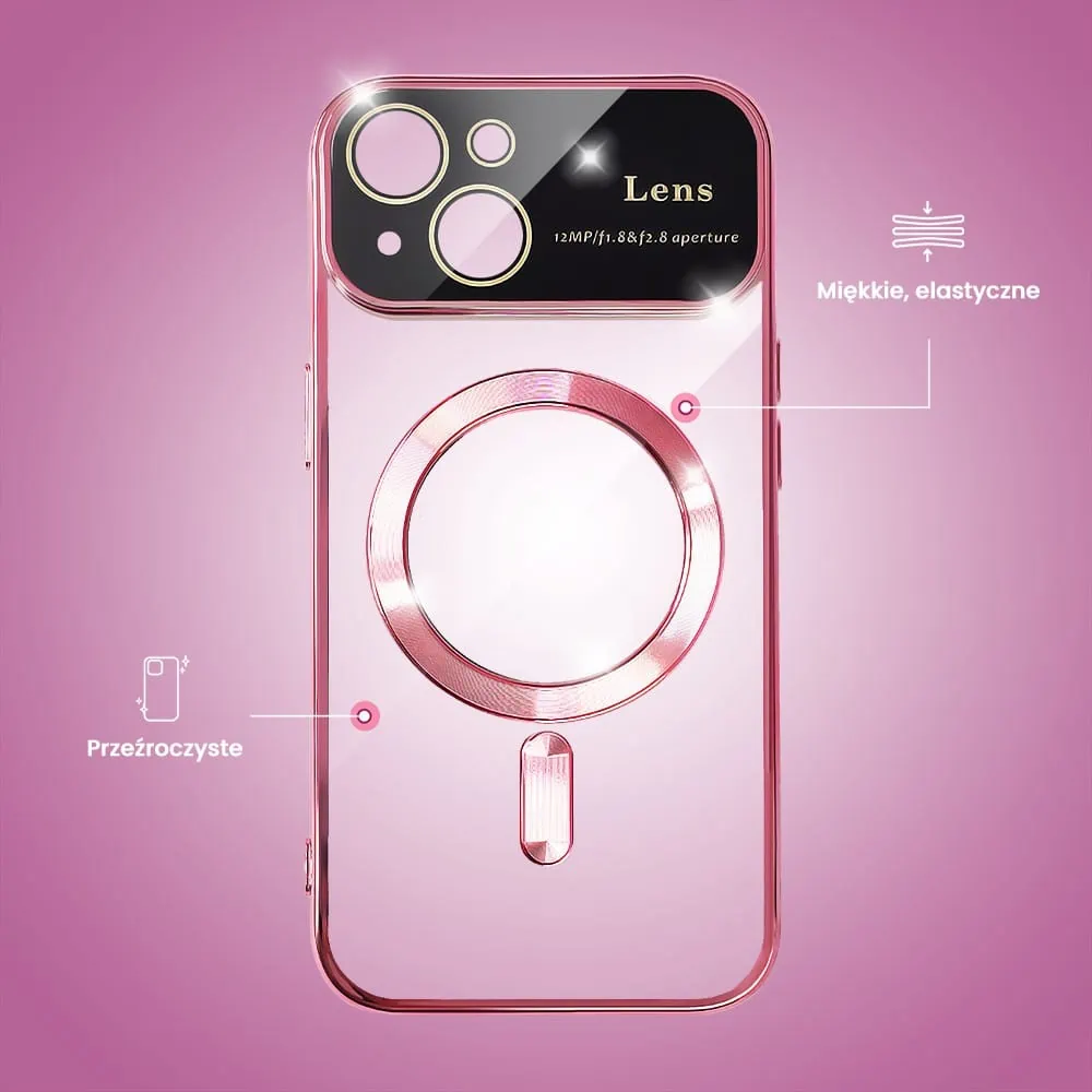 Etui do iPhone 15 Plus Camera Beam Magsafe, różowe (OUTLET)