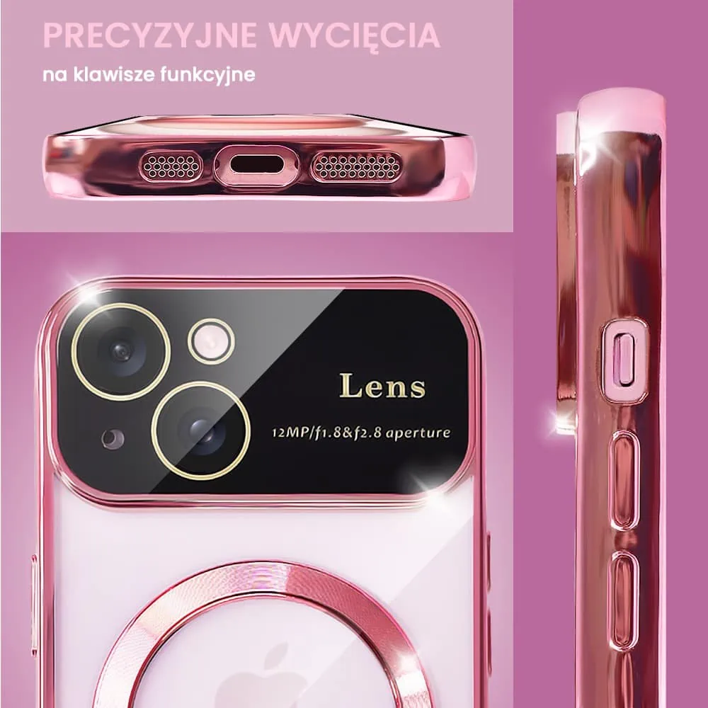 Etui do iPhone 15 Plus Camera Beam Magsafe, różowe (OUTLET)