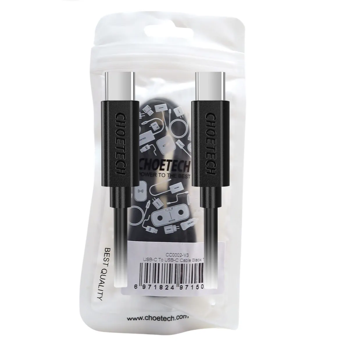 Kabel 2xUSB Typ C do iPhone 15/16, tableta, laptopa, szybkie ładowanie, PD100W, 2 metry, czarny