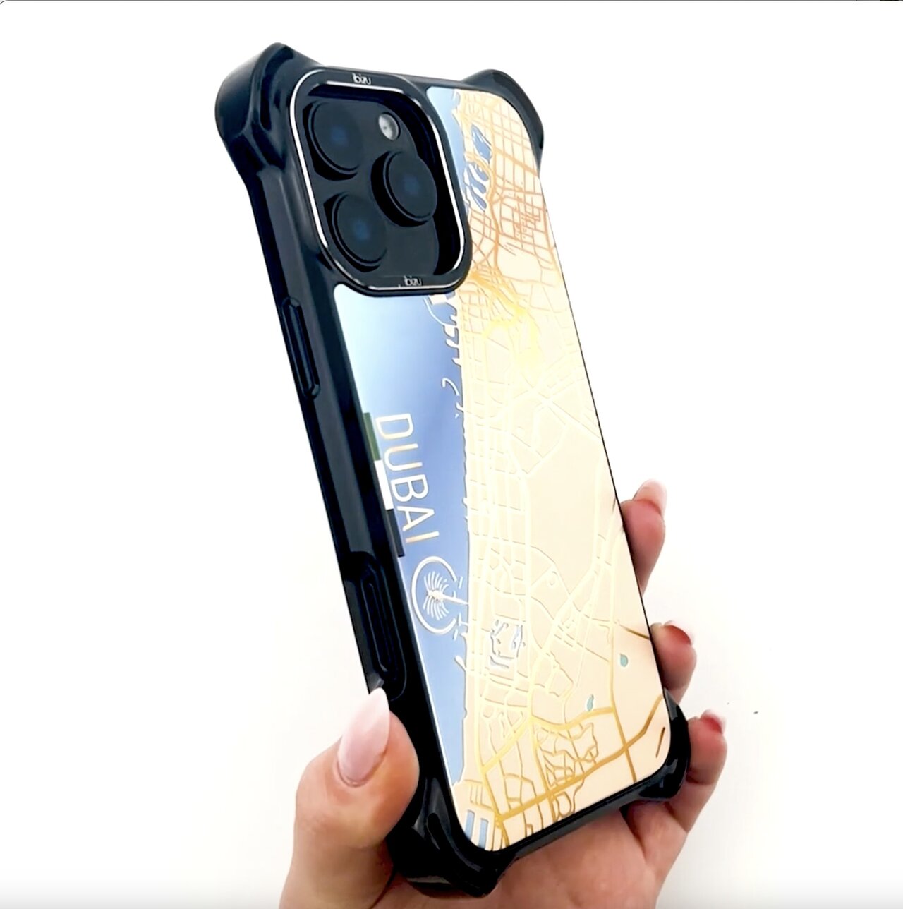 Etui do iPhone 14 Plus, Ibizu DropGuard Ultra z MagSafe, Mapy Świata, Dubai