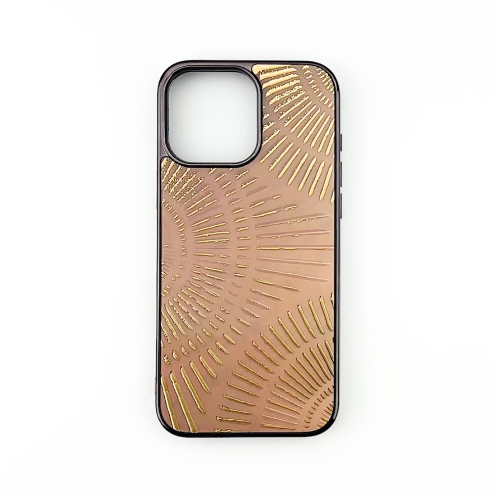 Etui do iPhone 16, Elite Glass z MagSafe, szklany tył, Mistyczne wzory, Boski promień beżowe, czarne