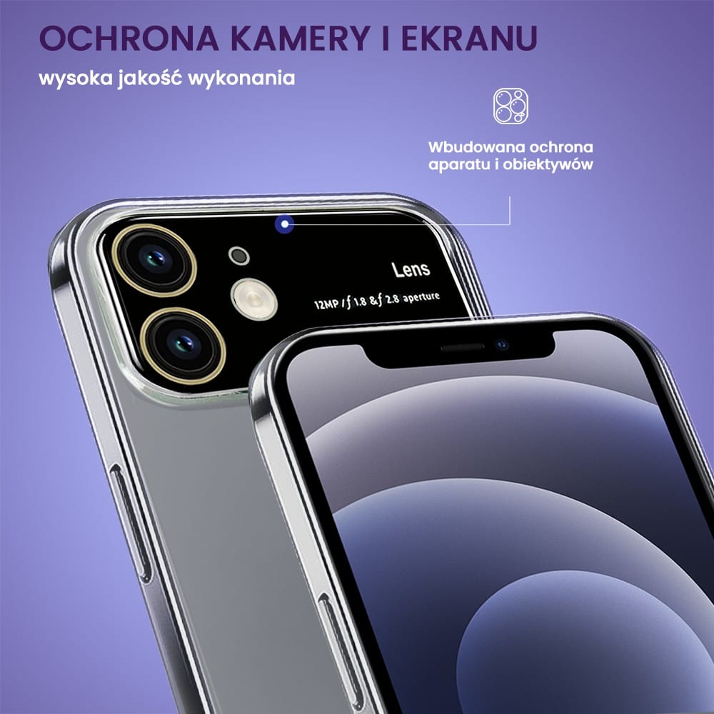 Etui do iPhone 12 Camera Beam, przeźroczyste