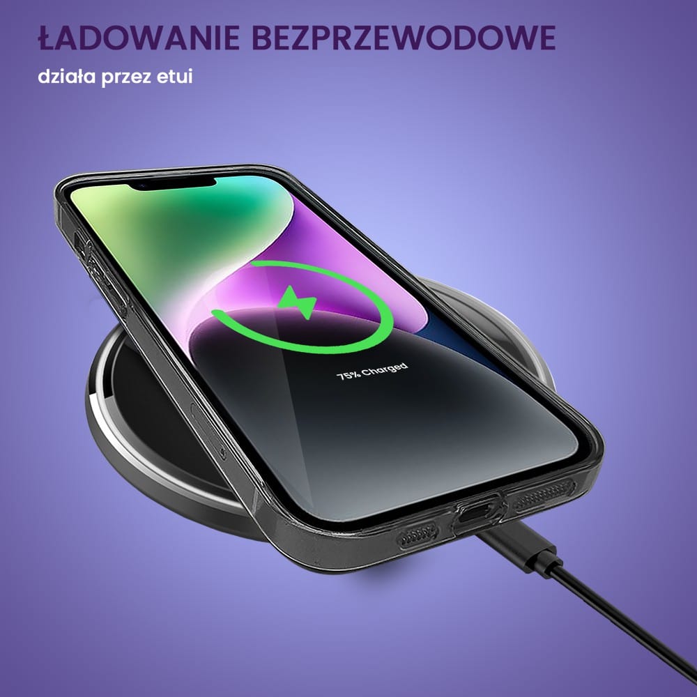 Etui do iPhone 14 Camera Beam, twardy tył, przeźroczyste