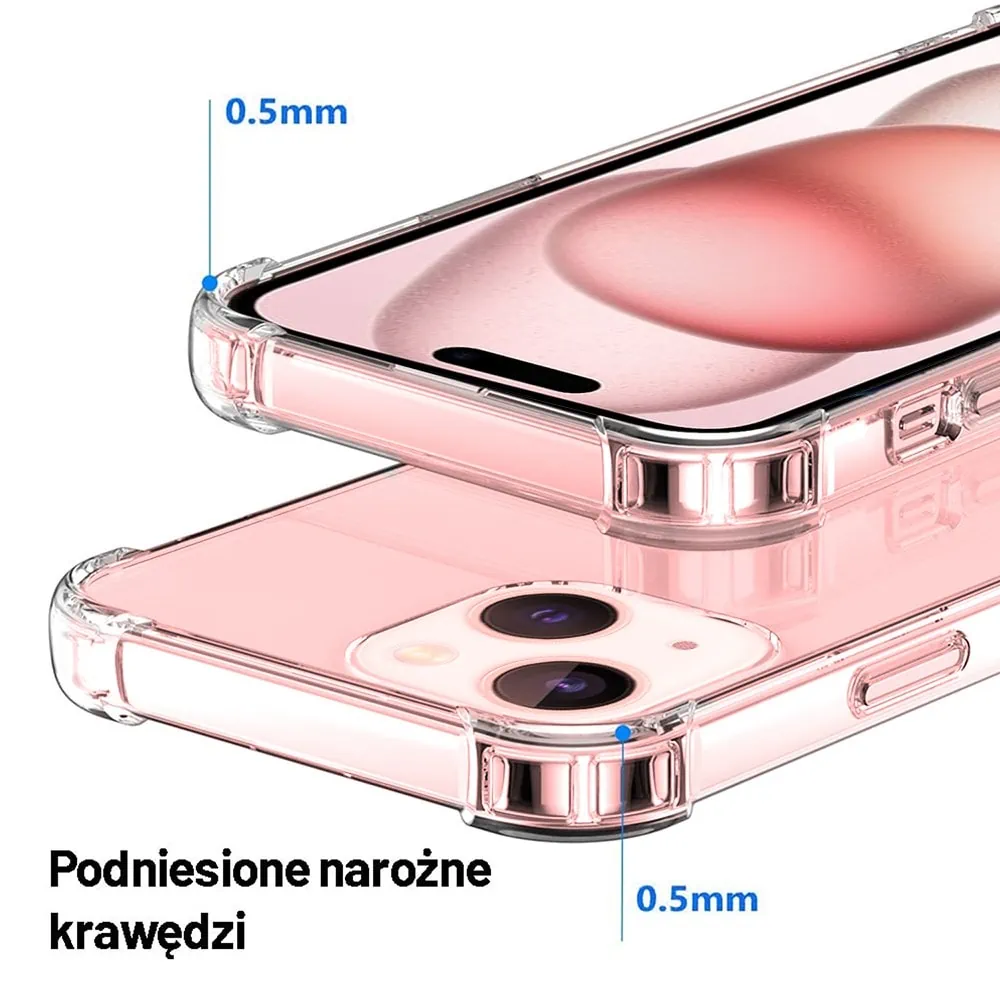 Etui bumper iPhone 15 Premium VIP certyfikowany case wzmocnione rogi, przeźroczyste