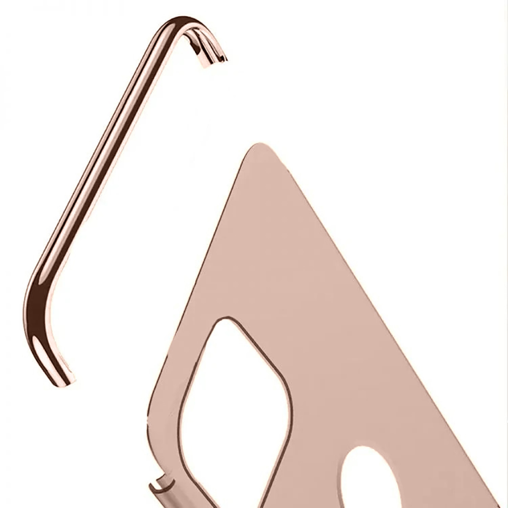 Etui do iPhone 13 eleganckie cienkie ze zdobieniami i widocznym logo, różowe złoto (OUTLET)