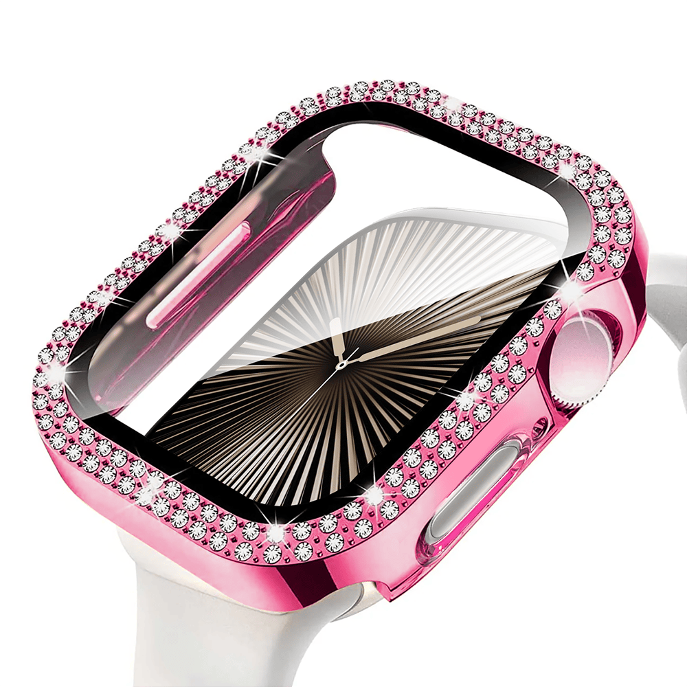 Etui do Apple Watch 7/8/9 – 41mm, z brokatową osłoną, różowe złoto