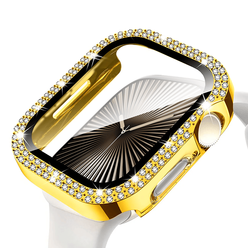 Etui do Apple Watch 7/8/9 – 41mm, z brokatową osłoną, złote