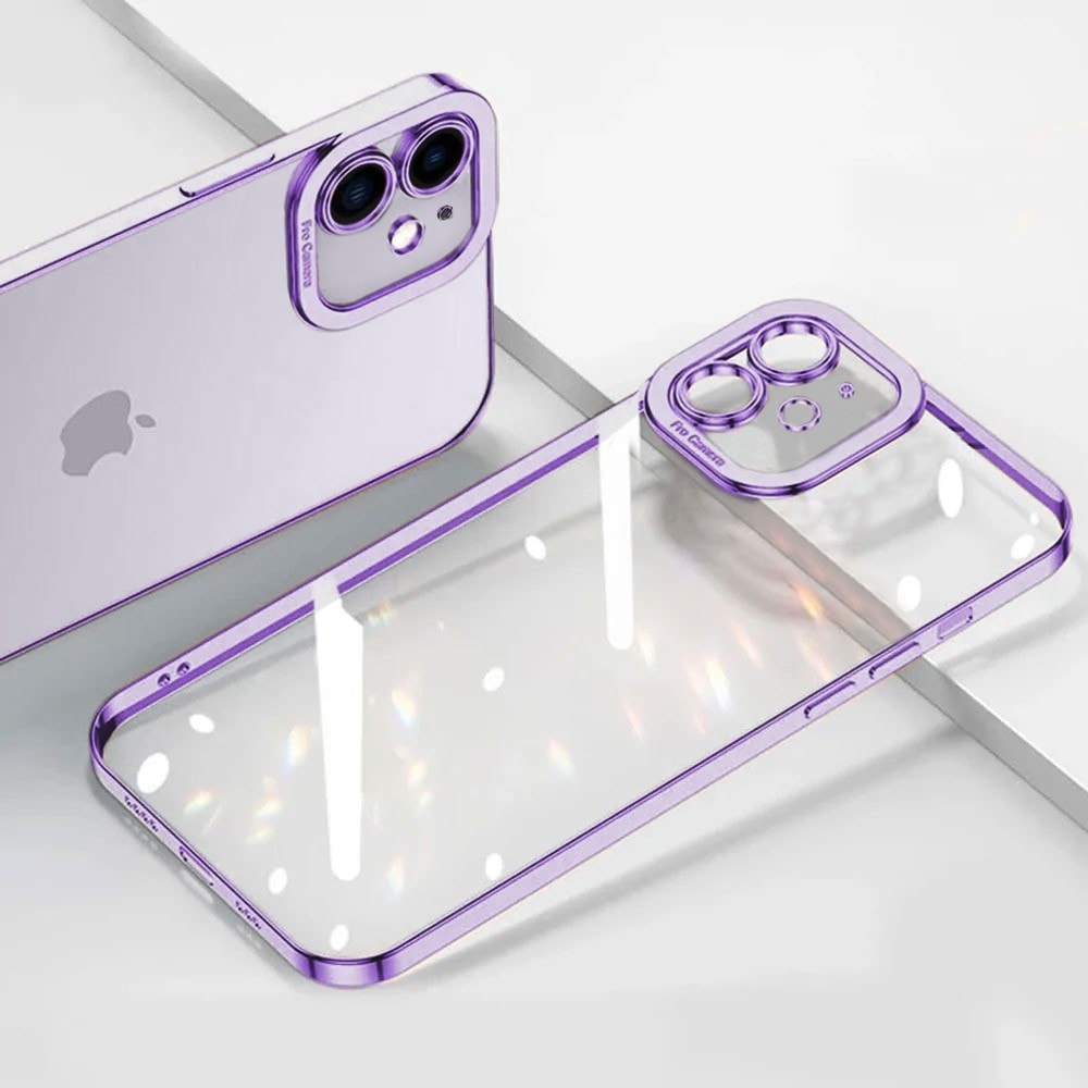 Etui do iPhone 12 Camera High PRO z osłoną kamery, fioletowe