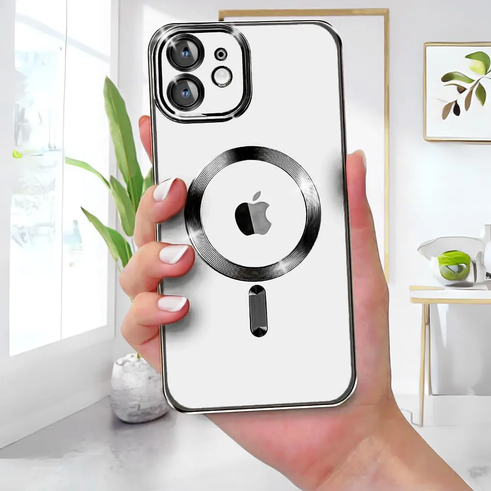 Etui do iPhone 11 MagSafe Luxury Protect przeźroczyste, hybrydowa ochrona kamery, czarne