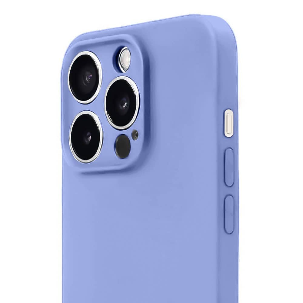 Etui do iPhone 11 Pro Max silikonowe z mikrofibrą soft touch z osłoną na aparat, fioletowe liliowe