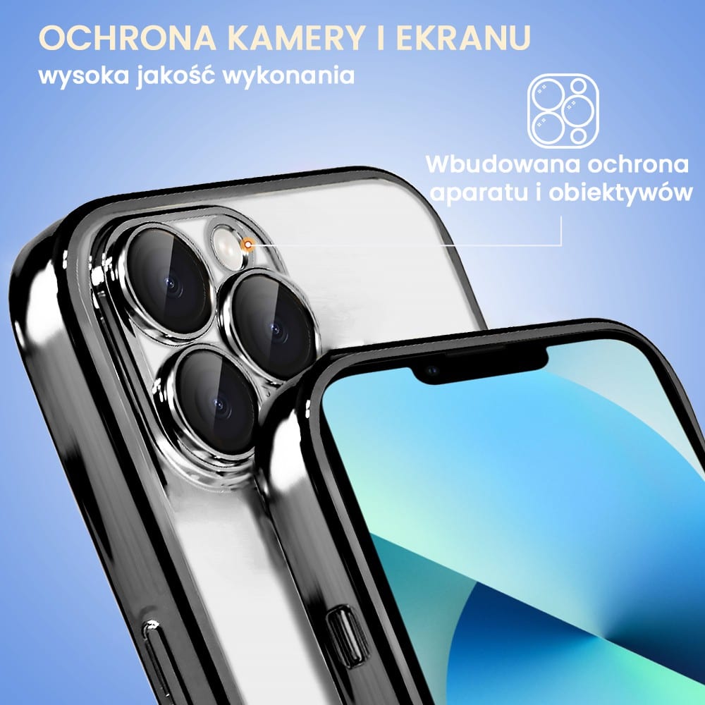 Etui do iPhone 11 Pro Slim Protect Full Cover z osłoną kamery i obiektywów 9H, czarne grafitowe