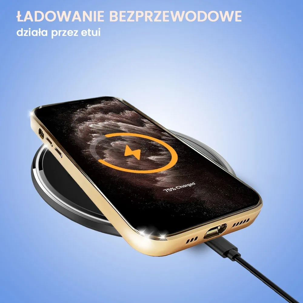 Etui do iPhone 11 Pro Slim Protect Full Cover z osłoną kamery i obiektywów 9H, złote