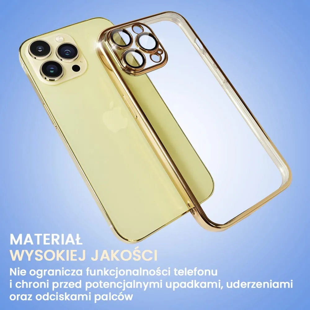 Etui do iPhone 11 Pro Slim Protect Full Cover z osłoną kamery i obiektywów 9H, złote