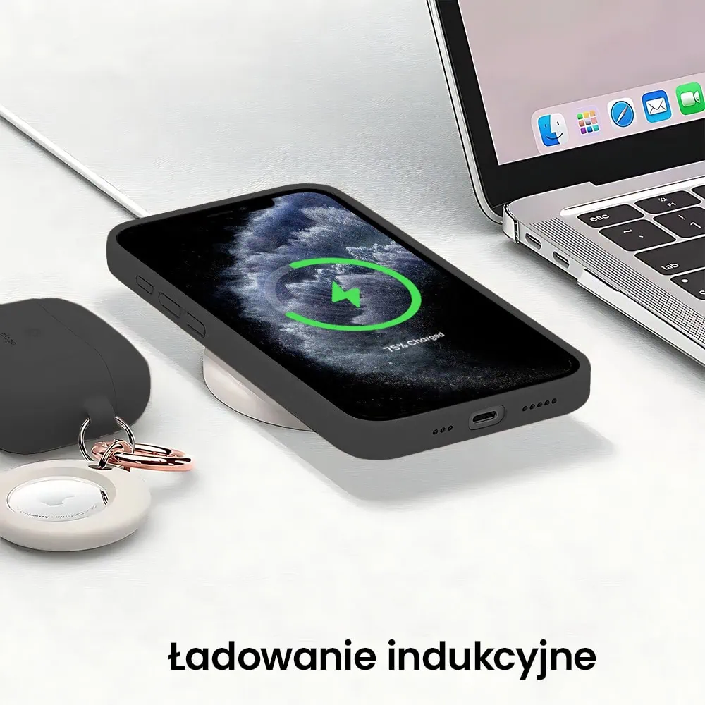 Etui do iPhone 11 Pro Max silikonowe z mikrofibrą soft touch z osłoną aparatu, czarne