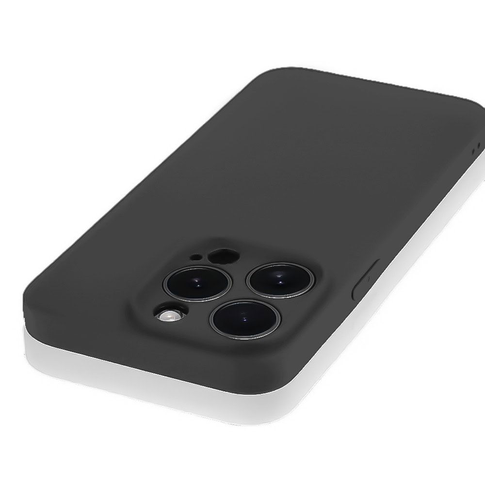 Etui do iPhone 11 Pro Max silikonowe z mikrofibrą soft touch z osłoną aparatu, czarne