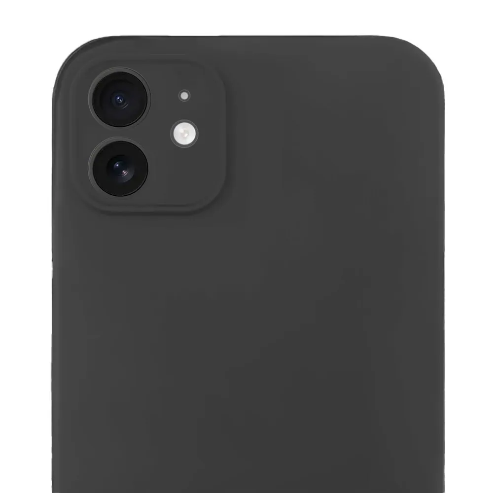 Etui do iPhone 11 silikonowe z mikrofibrą soft touch z osłoną na aparat, czarne