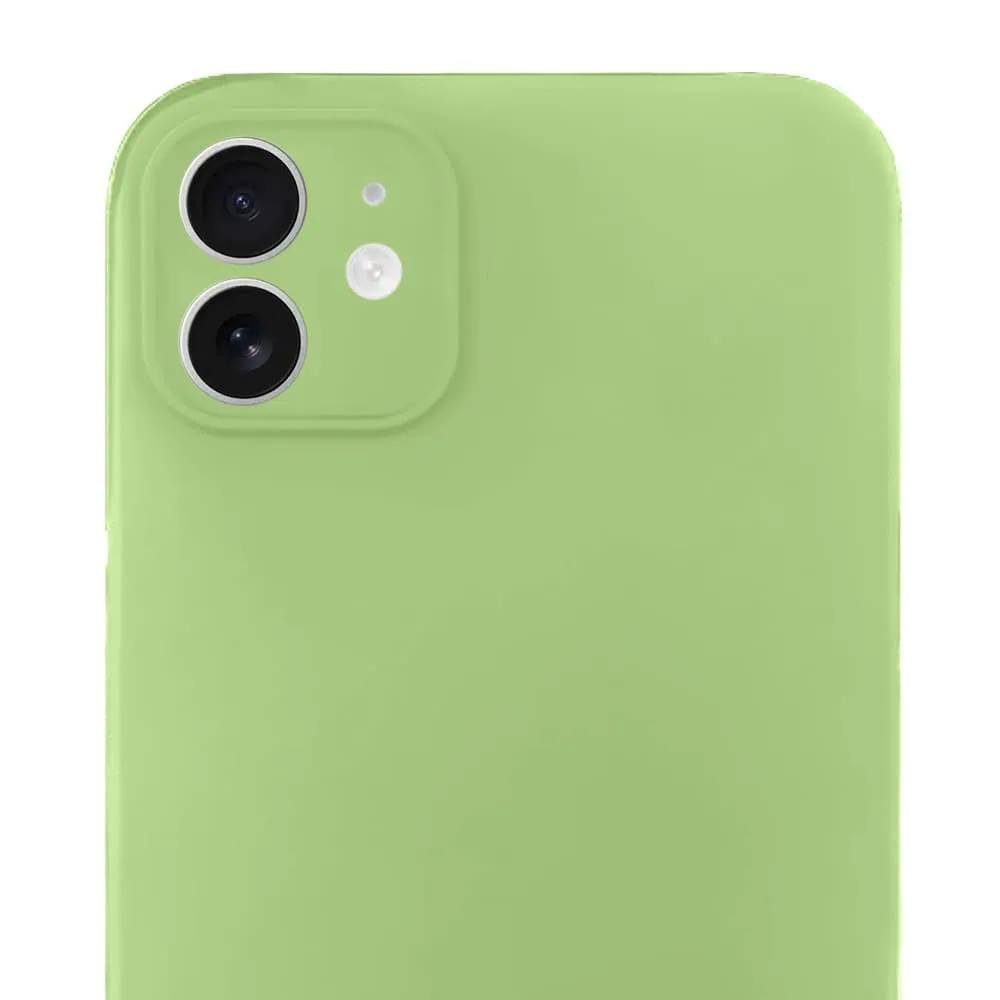 Etui do iPhone 11 silikonowe z mikrofibrą soft touch z osłoną na aparat, jaśminowa zieleń