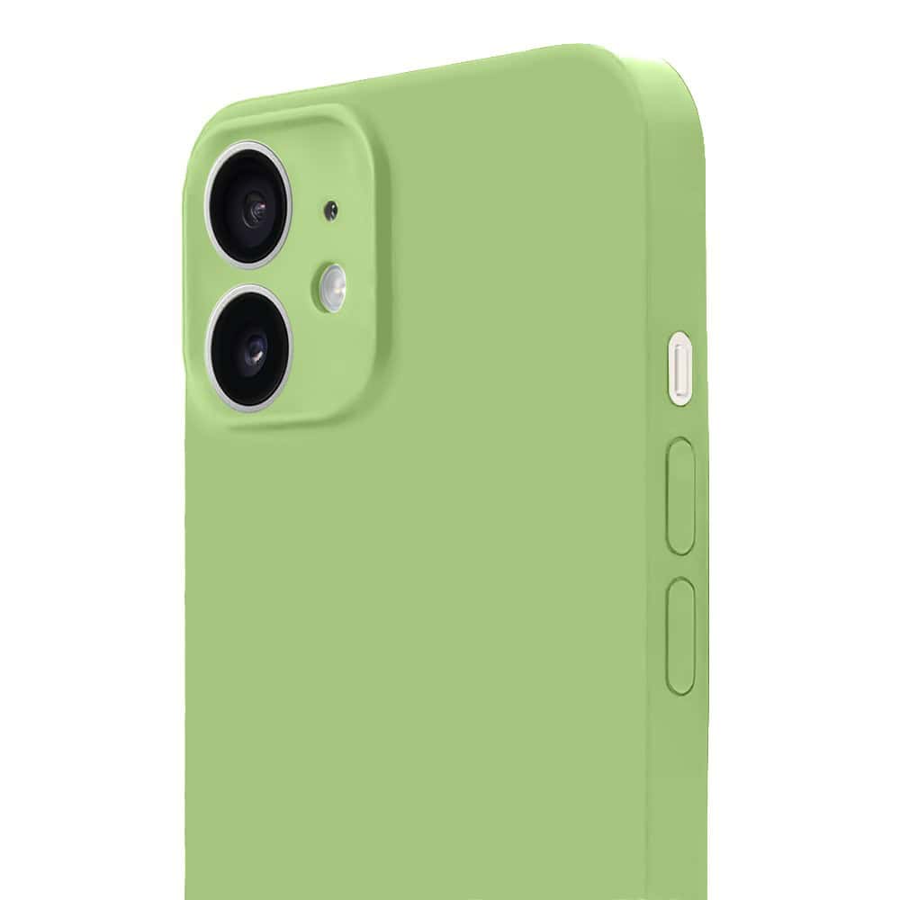 Etui do iPhone 11 silikonowe z mikrofibrą soft touch z osłoną na aparat, jaśminowa zieleń