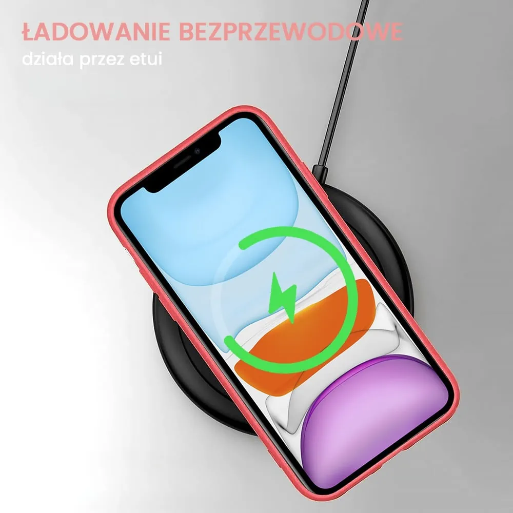 Etui do iPhone 11 silikonowe z mikrofibrą soft touch z osłoną na aparat, jasny bordowy