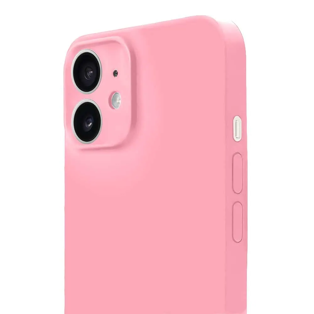 Etui do iPhone 11 silikonowe z mikrofibrą soft touch z osłoną na aparat, jasny róż